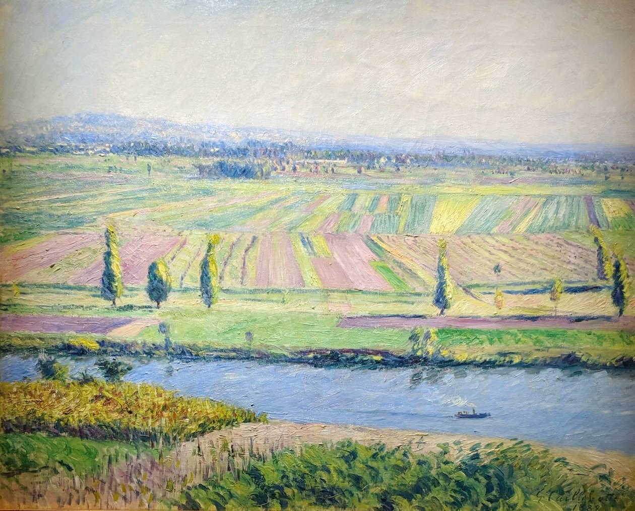 Fransk:  La Plaine de Gennevilliers Gennevilliers-sletten fra Argenteuil-bakkerne af Gustave Caillebotte