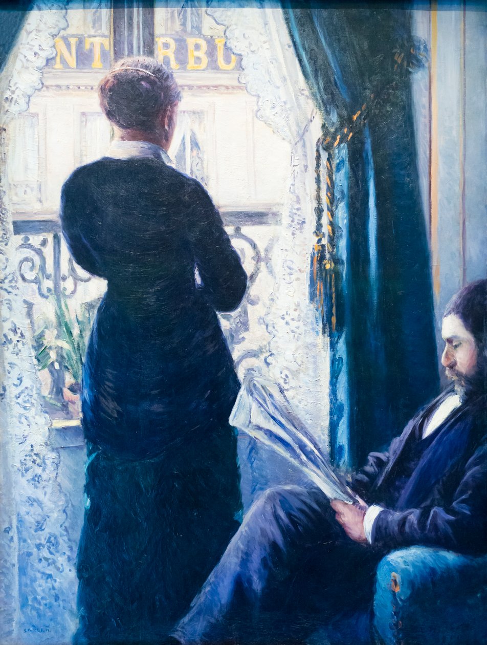 Interiør, kvinde ved vinduet, ca. 1880 (olie på lærred) af Gustave Caillebotte