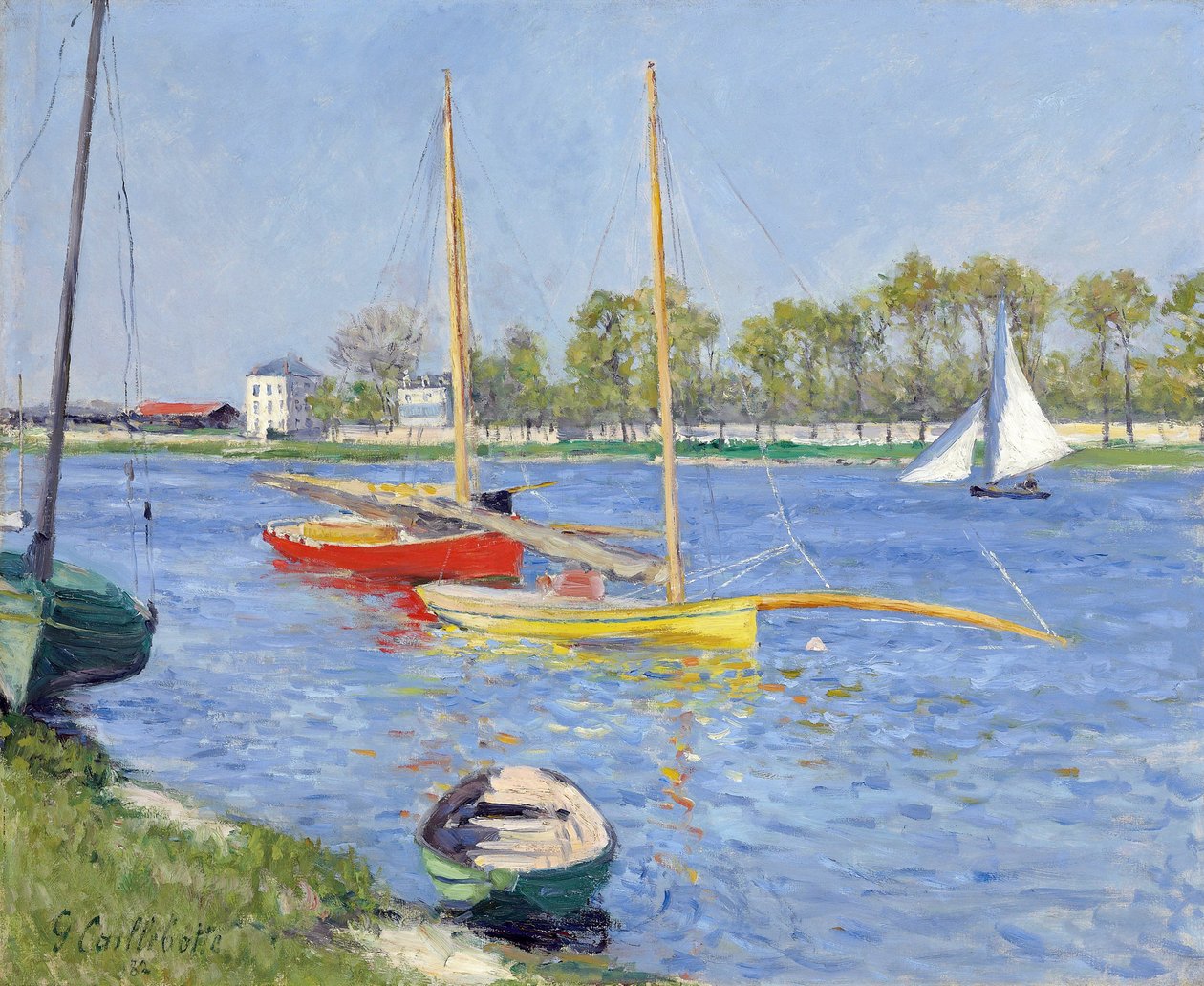 Seinen ved Argenteuil - Maleri af Gustave Caillebotte (1848-1894), olie på lærred (59,7 x 73,7 cm) af Gustave Caillebotte