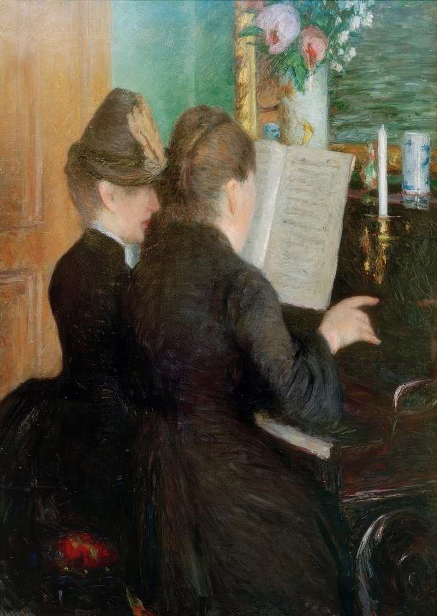 Klaverundervisningen af Gustave Caillebotte