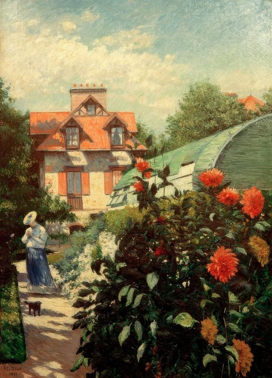 Haven, Petit Gennevilliers (Les dahlias, jardin du Peti af Gustave Caillebotte