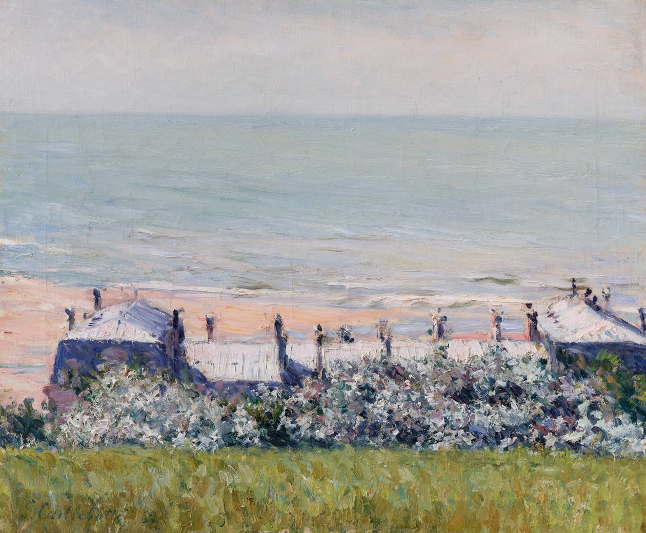 Tagene på Hôtel des Roches Noires, Trouville af Gustave Caillebotte