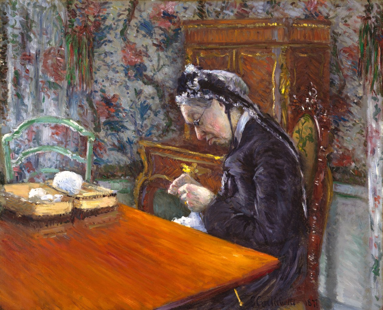 Mademoiselle Boissiere strikning, 1877 af Gustave Caillebotte