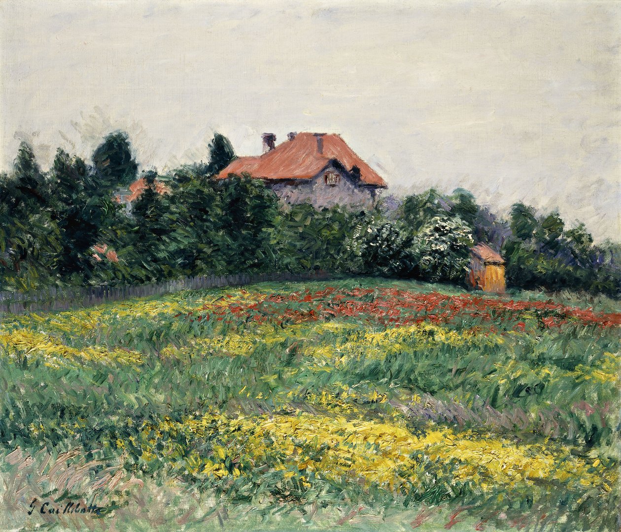 Normandiets landskab; Landskab i Normandiet, 1884 af Gustave Caillebotte