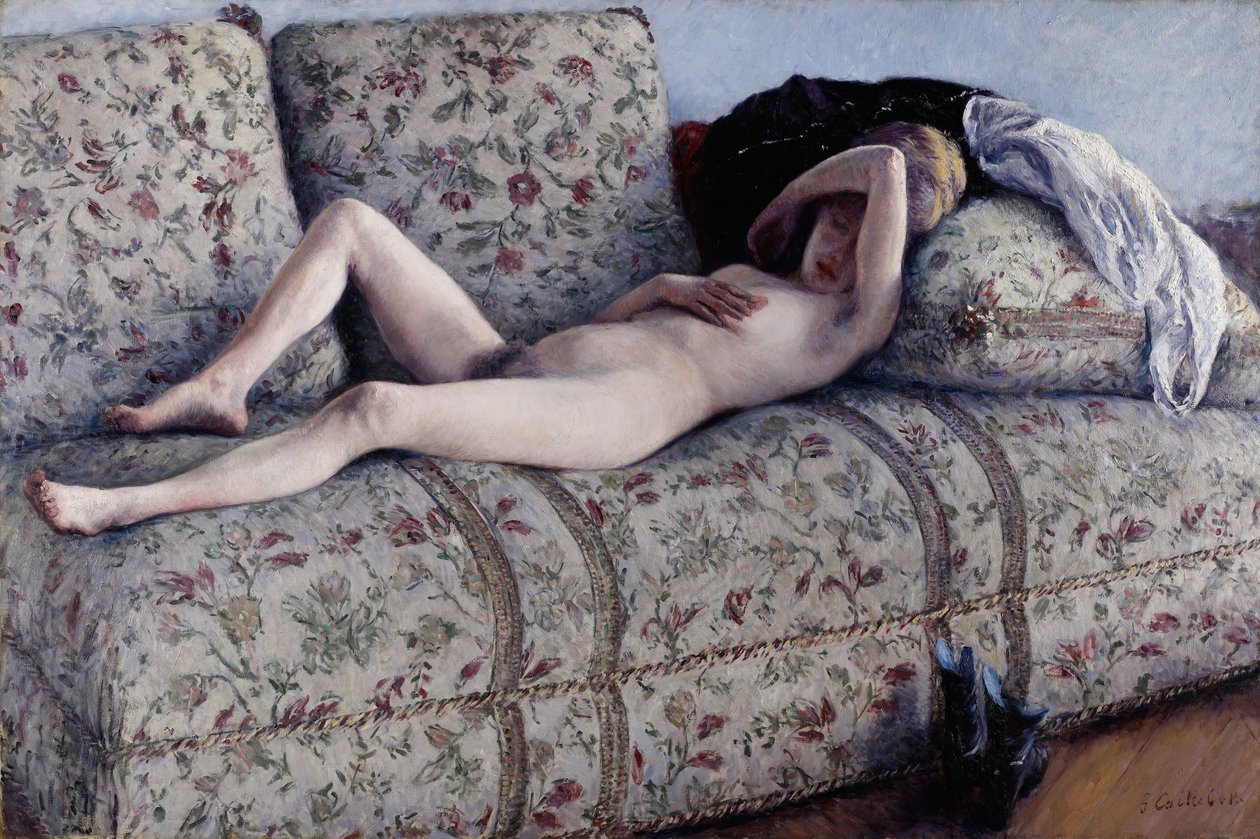 Nøgen på en sofa af Gustave Caillebotte