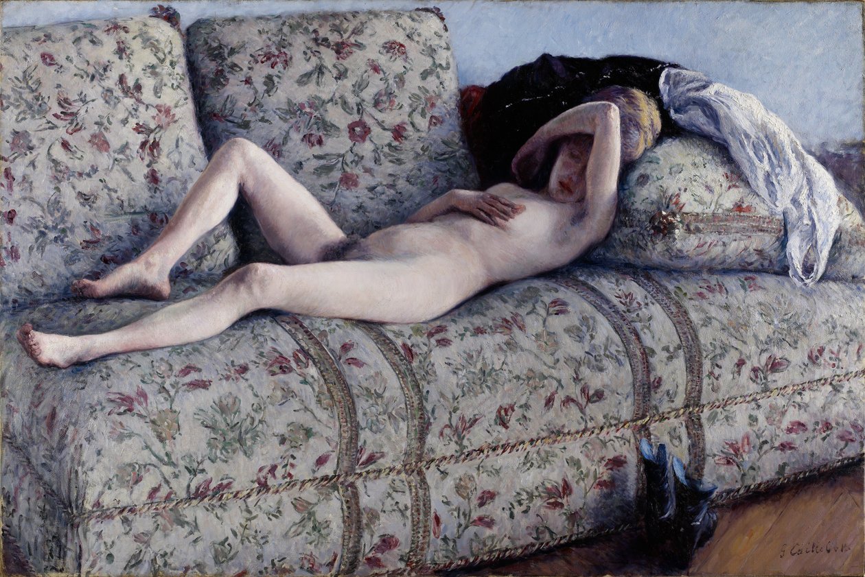 Nøgen på en sofa af Gustave Caillebotte