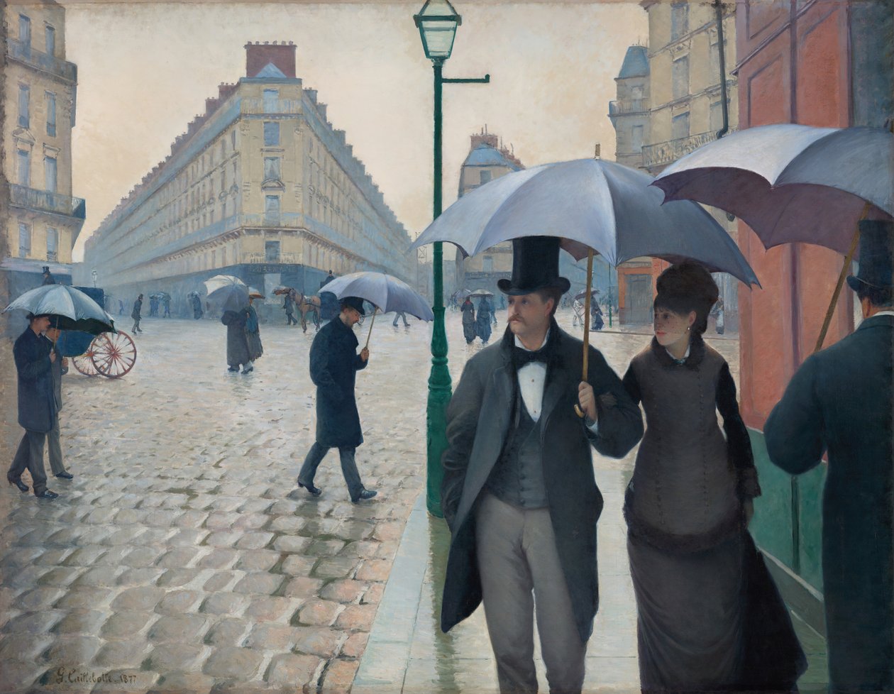 Paris Street, regnvejrsdag, 1877. af Gustave Caillebotte