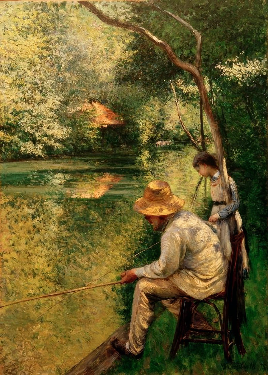 Lystfiskeri af Gustave Caillebotte