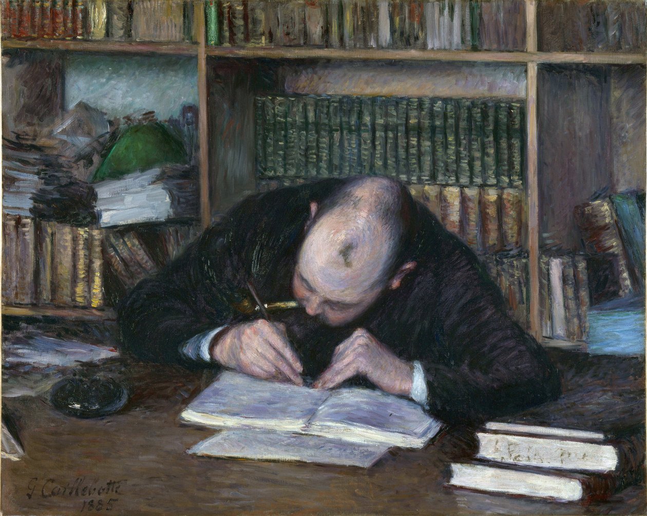 Portræt af Emile Jean Fontaine, boghandler (Boghandleren E. J. Fontaine) - Maleri af Gustave Caillebotte (1848-1894), olie på lærred (65x81 cm) af Gustave Caillebotte