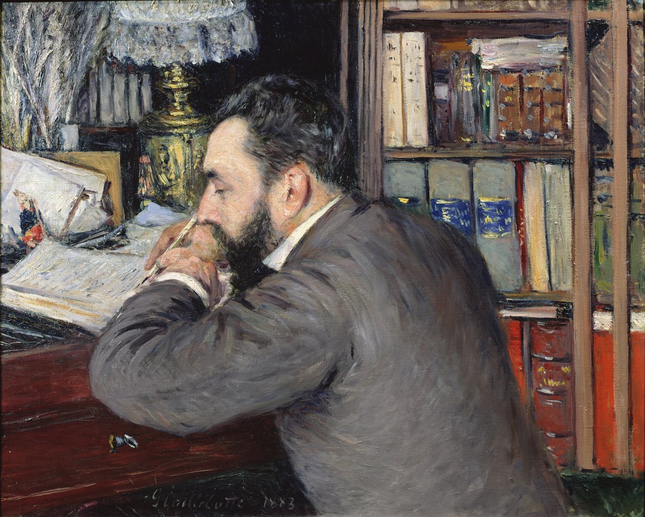 Portræt af Henri Cordier (1849-1929), lærer ved Skolen for Orientalske Sprog, 1883 af Gustave Caillebotte