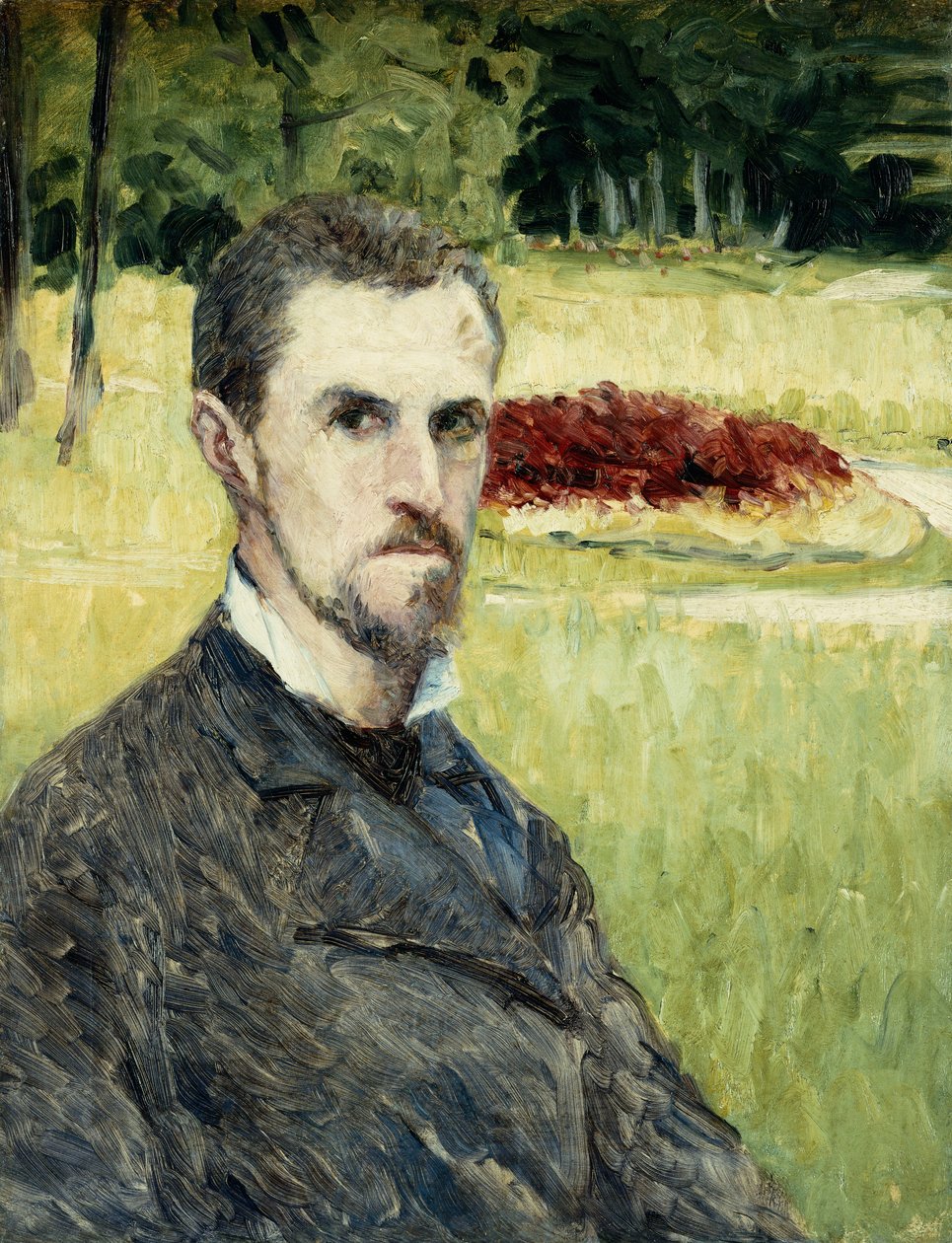 Portræt af kunstneren af ham selv; Portræt af L"kunstneren Lui-Meme, 1875-1877 af Gustave Caillebotte