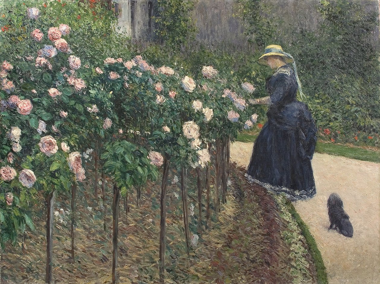 Roser, Have ved Petit Gennevilliers - Gustave Caillebotte (1848-1894). olie på lærred af Gustave Caillebotte