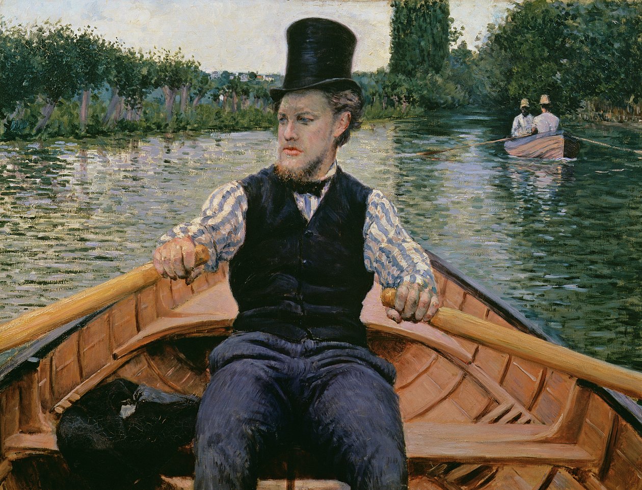 Roer i højhat, ca. 1877-78 af Gustave Caillebotte