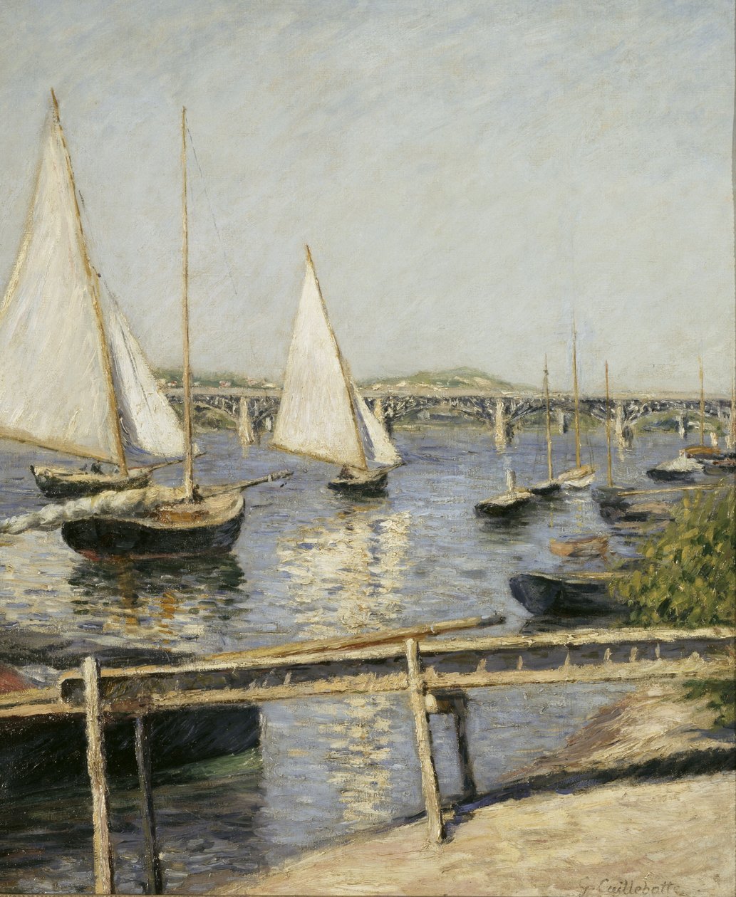 Sejlbåde ved Argenteuil, ca. 1888 af Gustave Caillebotte