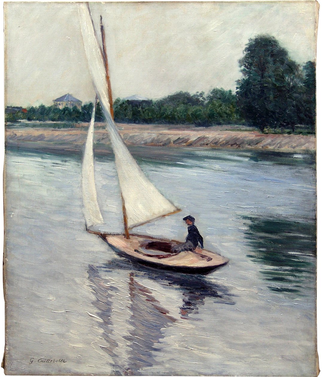 Sejlskib på Seinen ved Argenteuil af Gustave Caillebotte