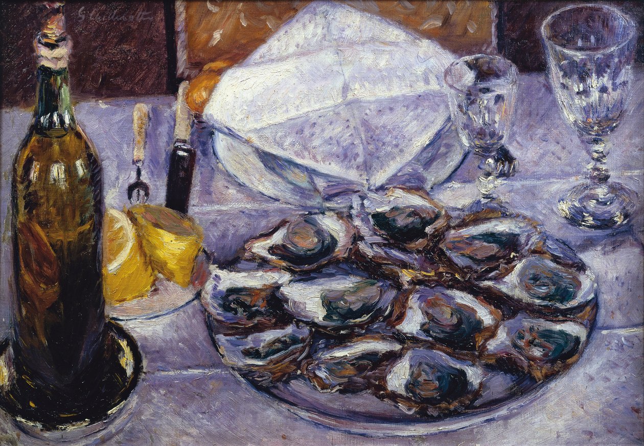Stilleben med østers, 1881 af Gustave Caillebotte