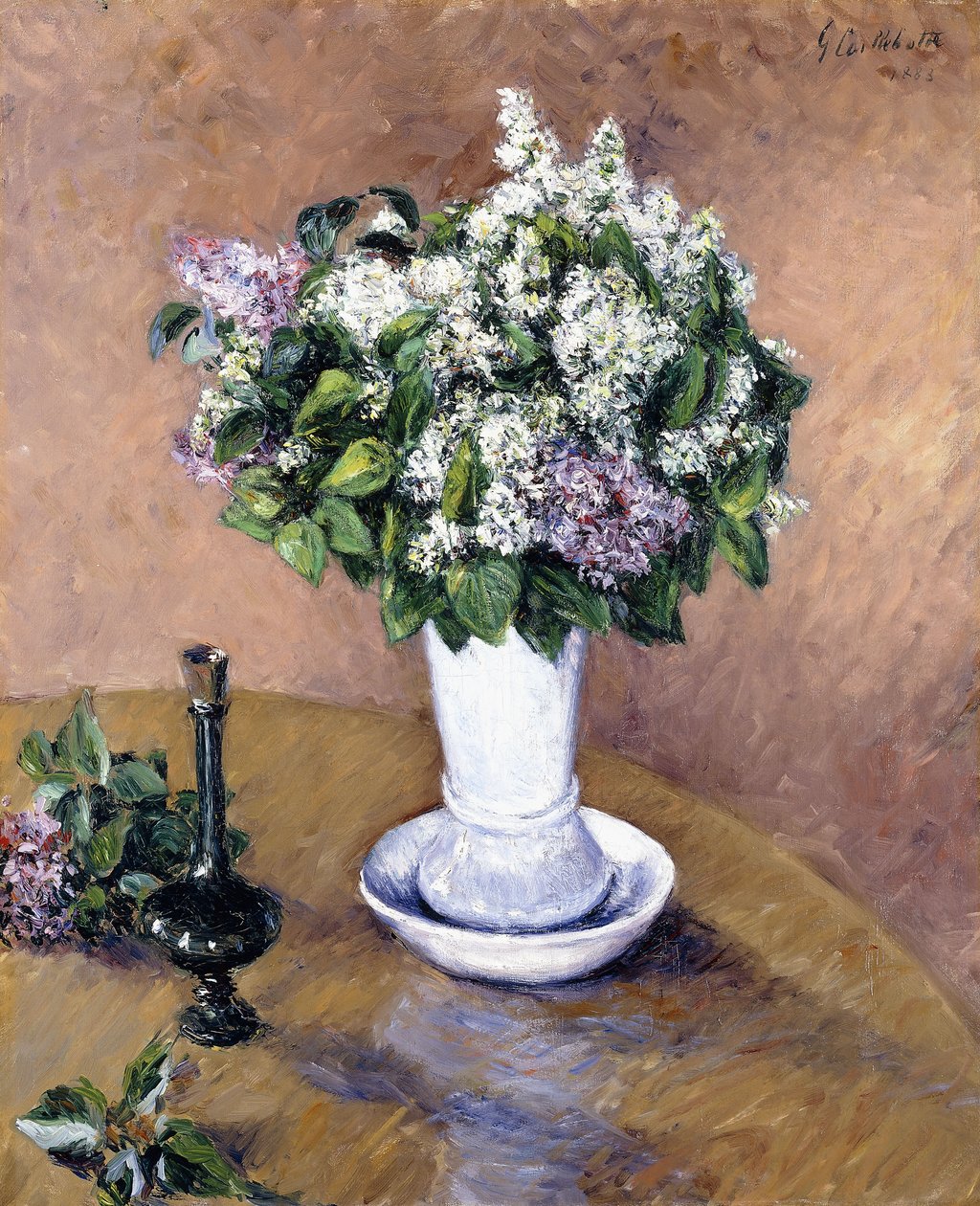 Stilleben med en vase af lilla, 1883 af Gustave Caillebotte