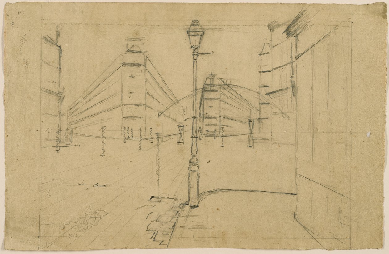 Studie til Paris Street; Regnvejrsdag af Gustave Caillebotte