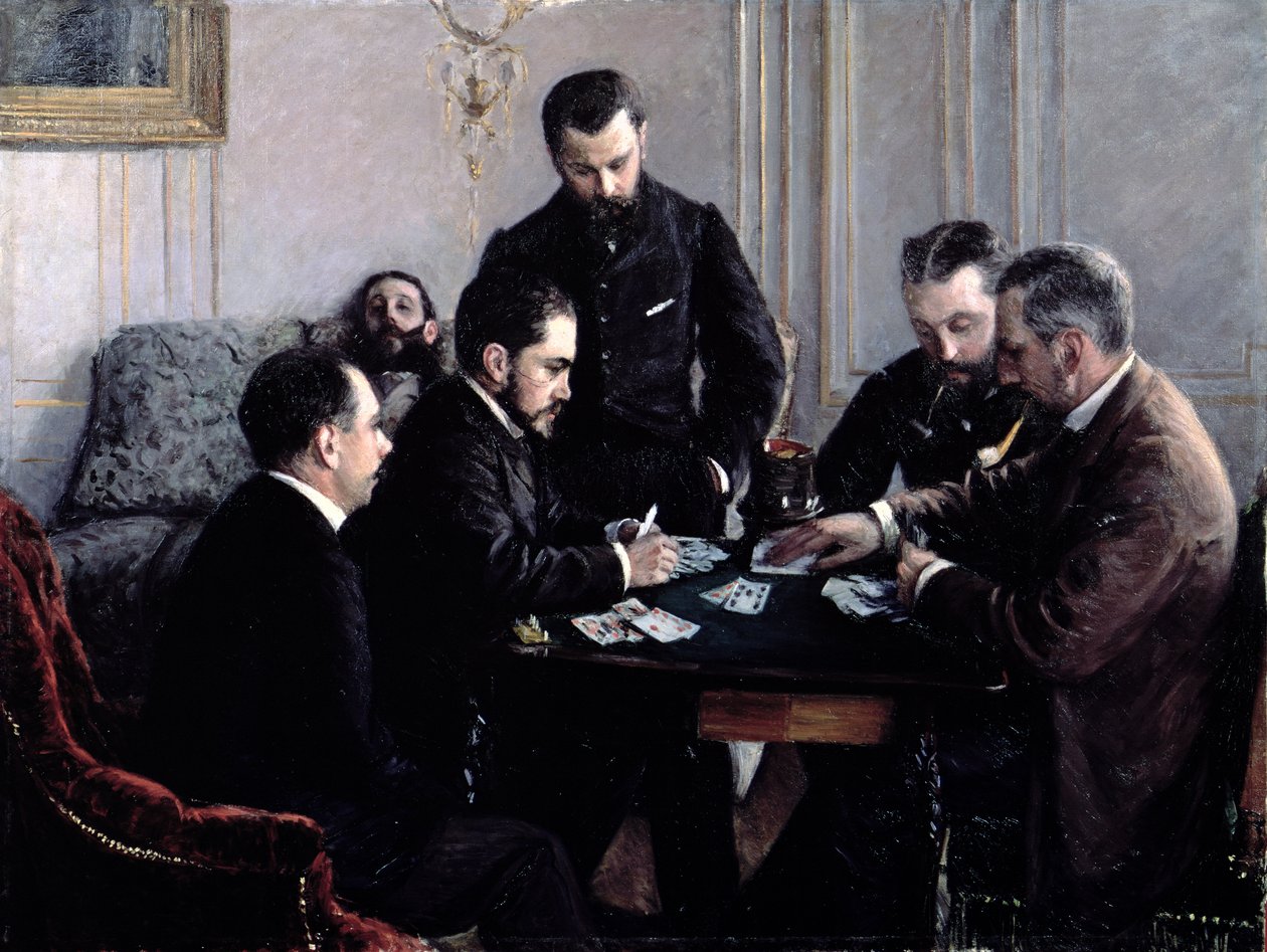 Bezique-spillet, 1881 af Gustave Caillebotte
