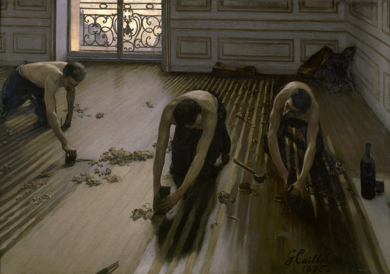 Gulvskraberne, 1875 af Gustave Caillebotte