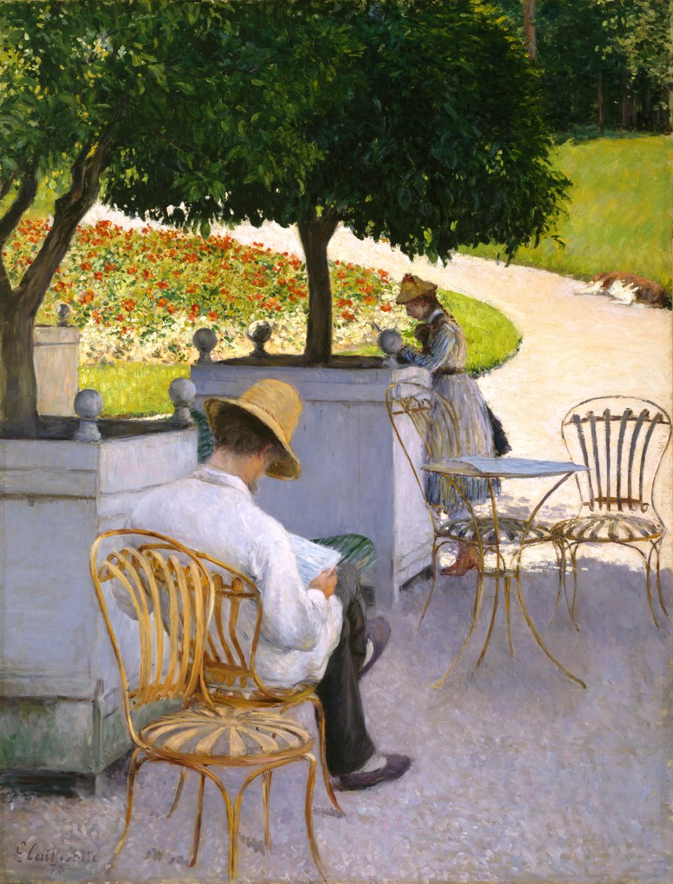 Appelsintræerne eller Kunstnerens Bror i Hans Have af Gustave Caillebotte