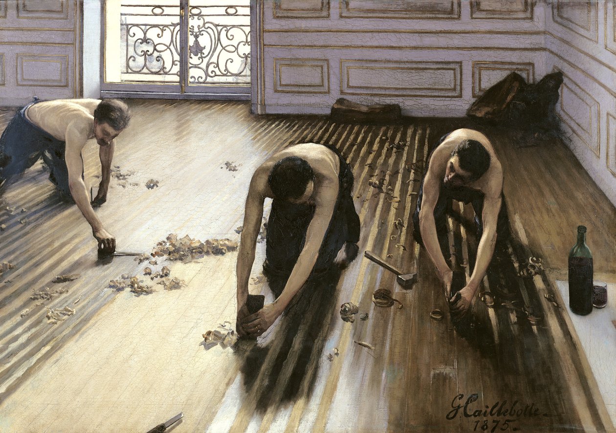 Parkethøvlerne af Gustave Caillebotte