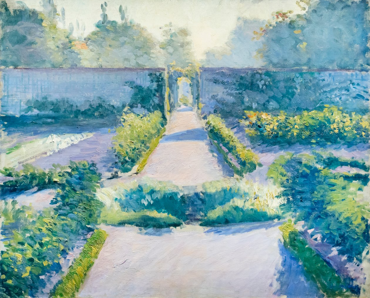 Køkkenhaven, Yerres, ca. 1875-1877 (olie på lærred) af Gustave Caillebotte