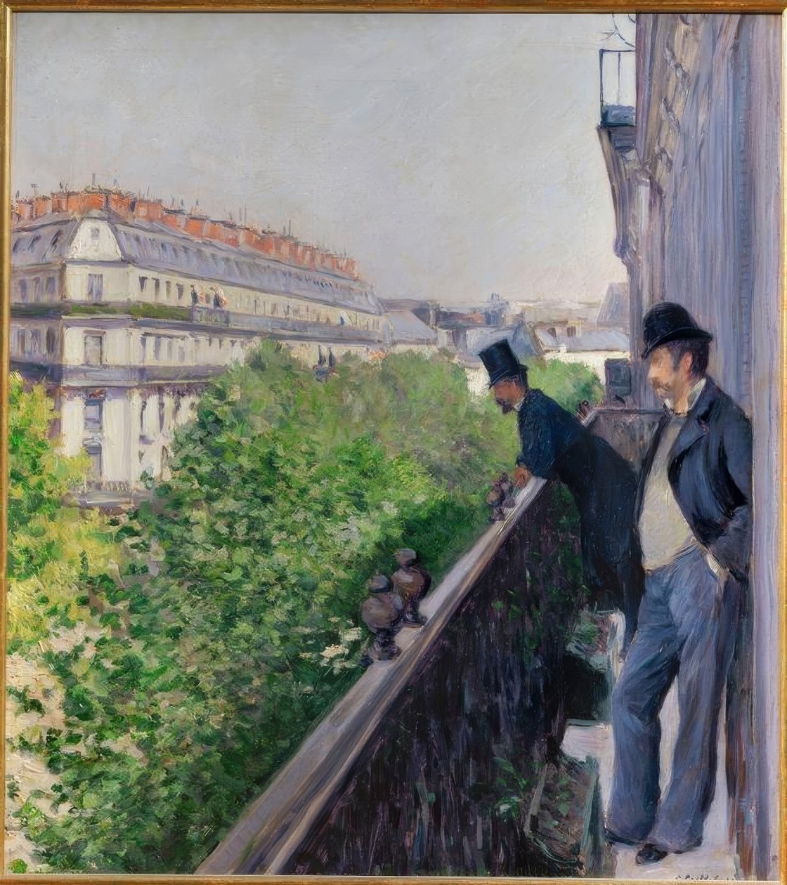 En balkon, Boulevard Haussmann af Gustave Caillebotte
