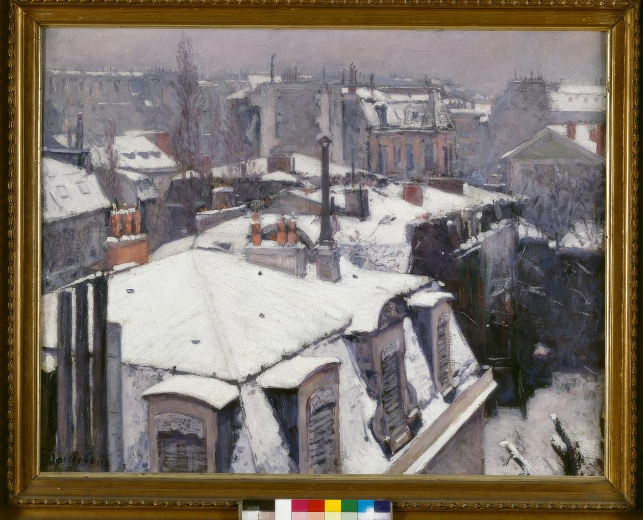 Udsigt til tage (Sneeffekt), siger Tage under sneen af Gustave Caillebotte