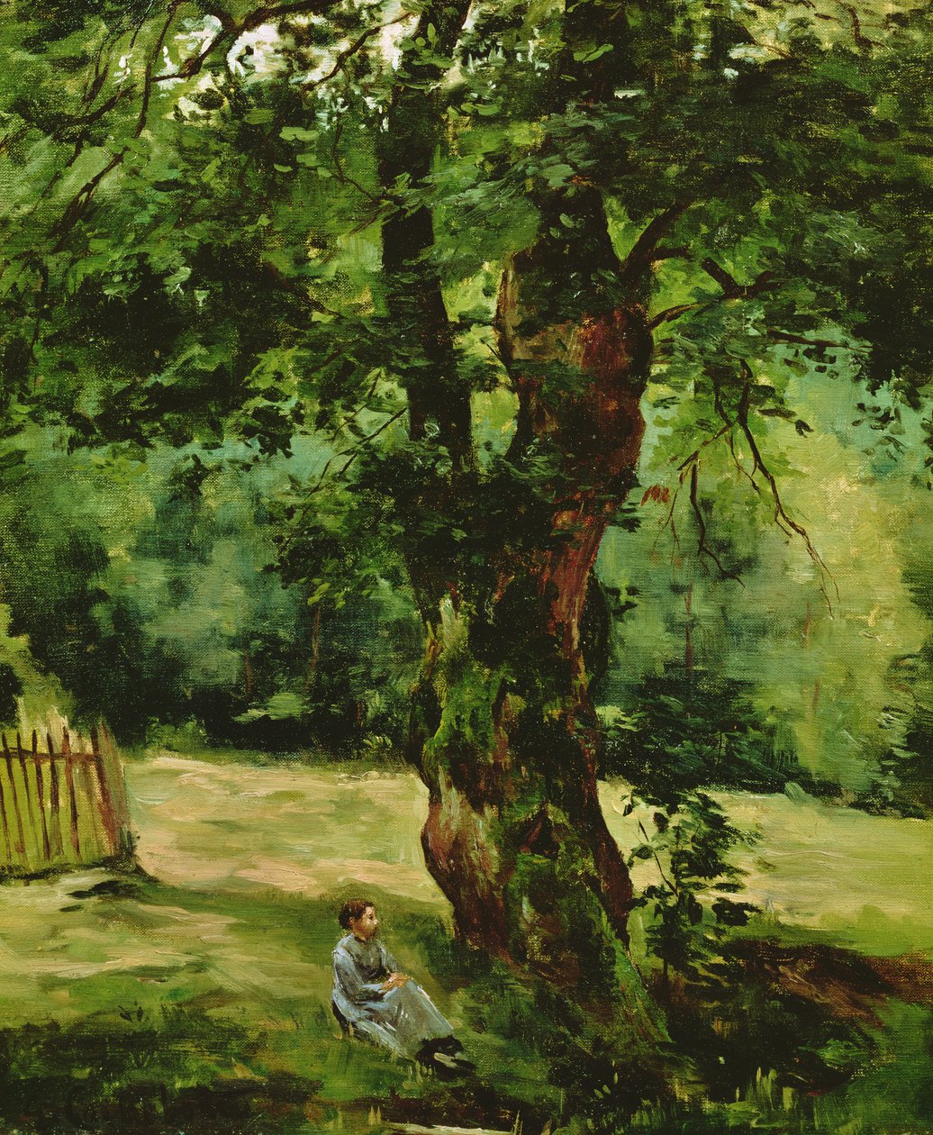 Kvinde siddende under et træ af Gustave Caillebotte