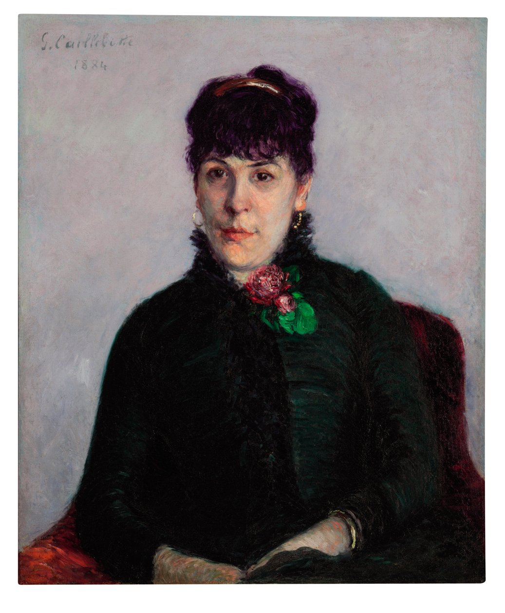 Kvinde med en rose, 1884 af Gustave Caillebotte