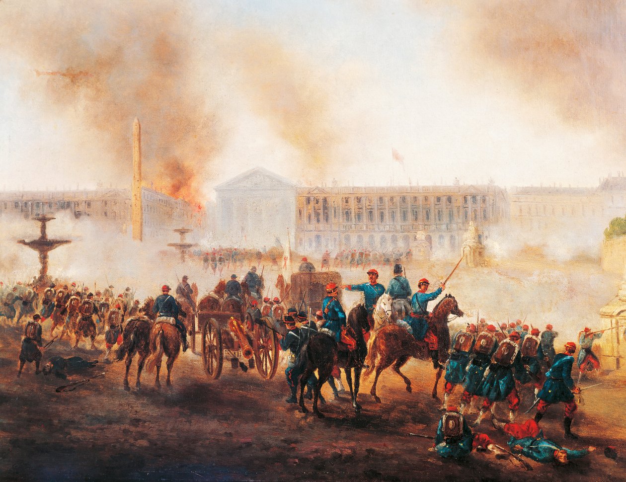 Slaget på Place de la Concorde i Paris i de sidste dage af Kommunen af Gustave Clarence Rodolphe Boulanger