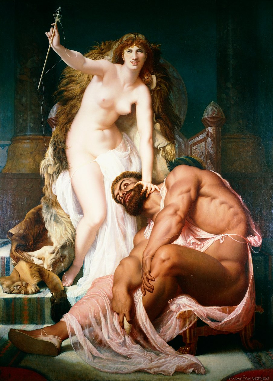 Hercules ved Omphales fødder, 1861 af Gustave Clarence Rodolphe Boulanger