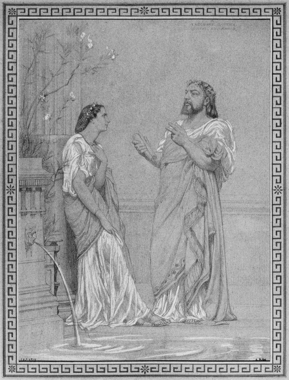 Theophile Gautier og Maria Favart, skitse til maleriet 