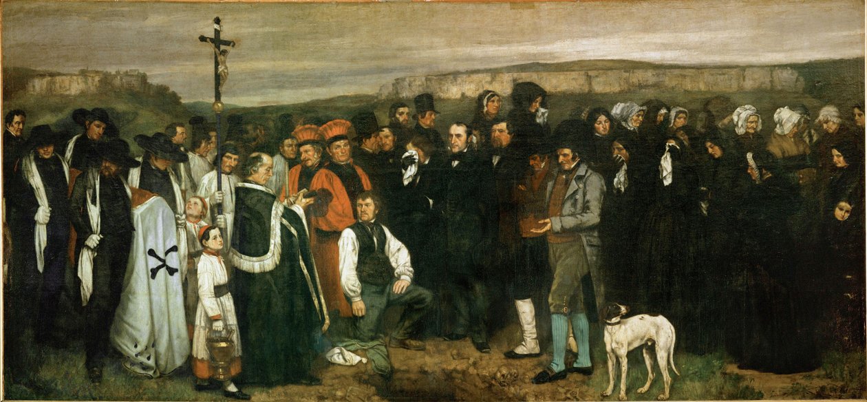 En begravelse i Ornans af Gustave Courbet