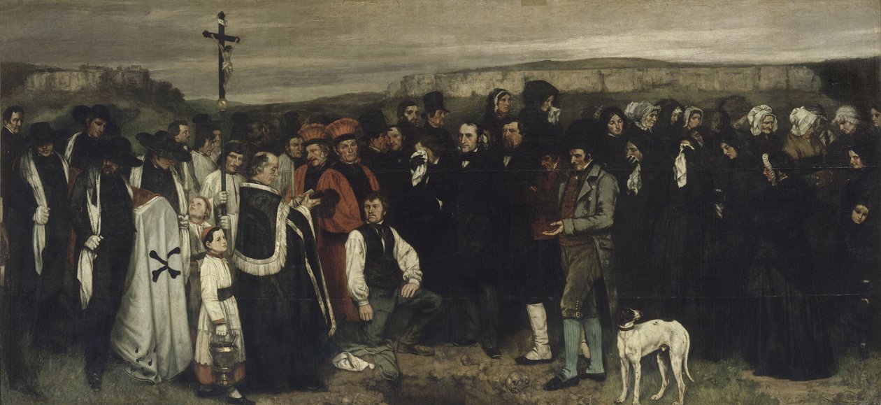 A Burial at Ornans Alternativ titel: Painting of Human Figures, the History of a Burial at Ornans Un enterrement à Ornans, dit aussi Tableau de figures humaines, historique d