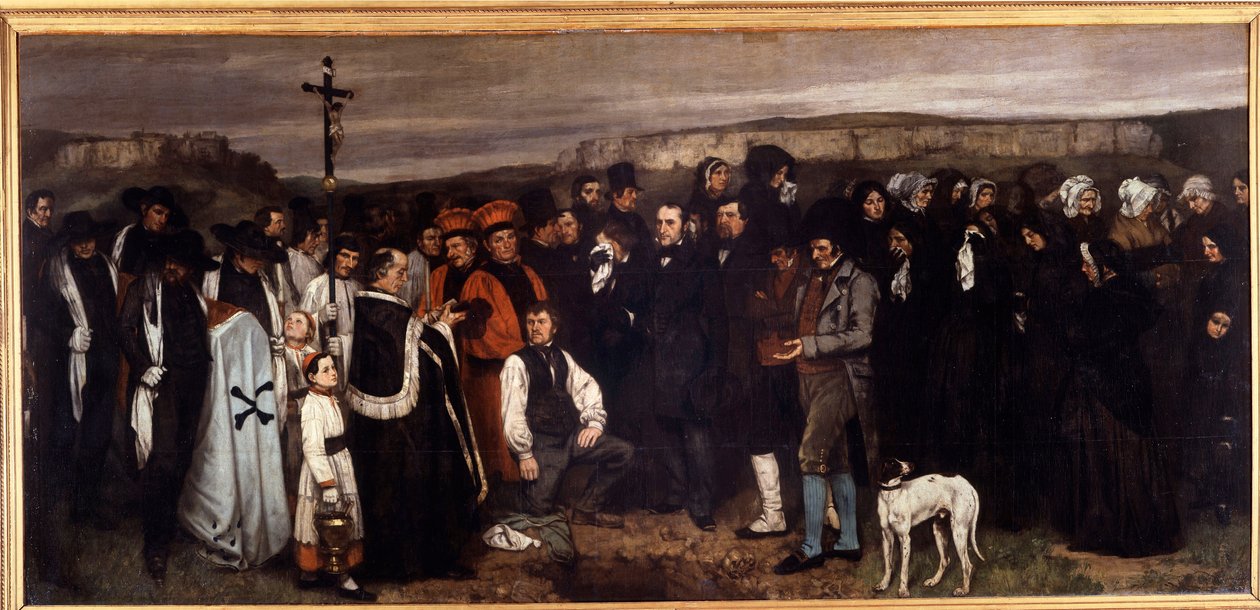 En begravelse i Ornans. Maleri af Gustave Courbet (1819-1877) af Gustave Courbet