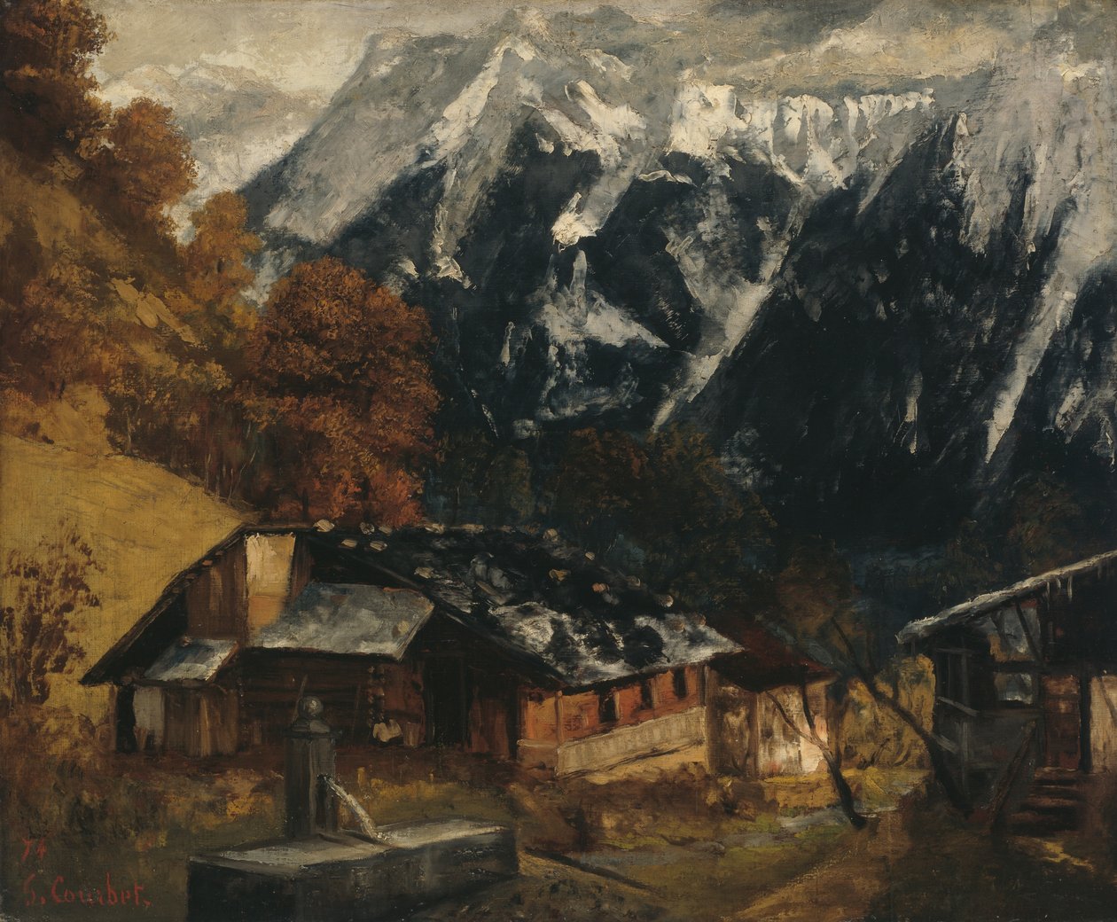 En alpescene af Gustave Courbet