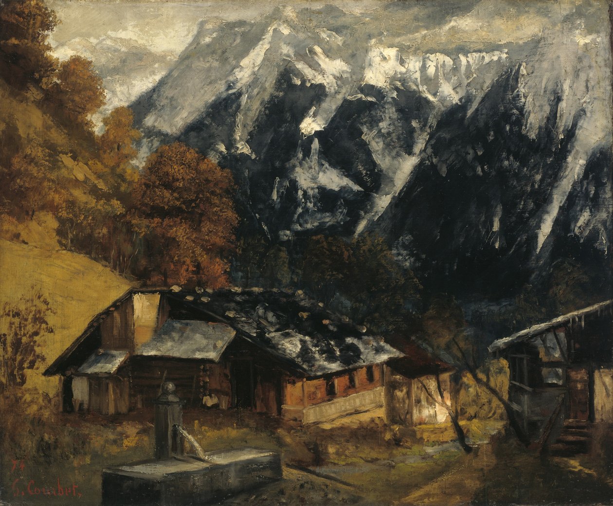 En alpescene, 1874 af Gustave Courbet