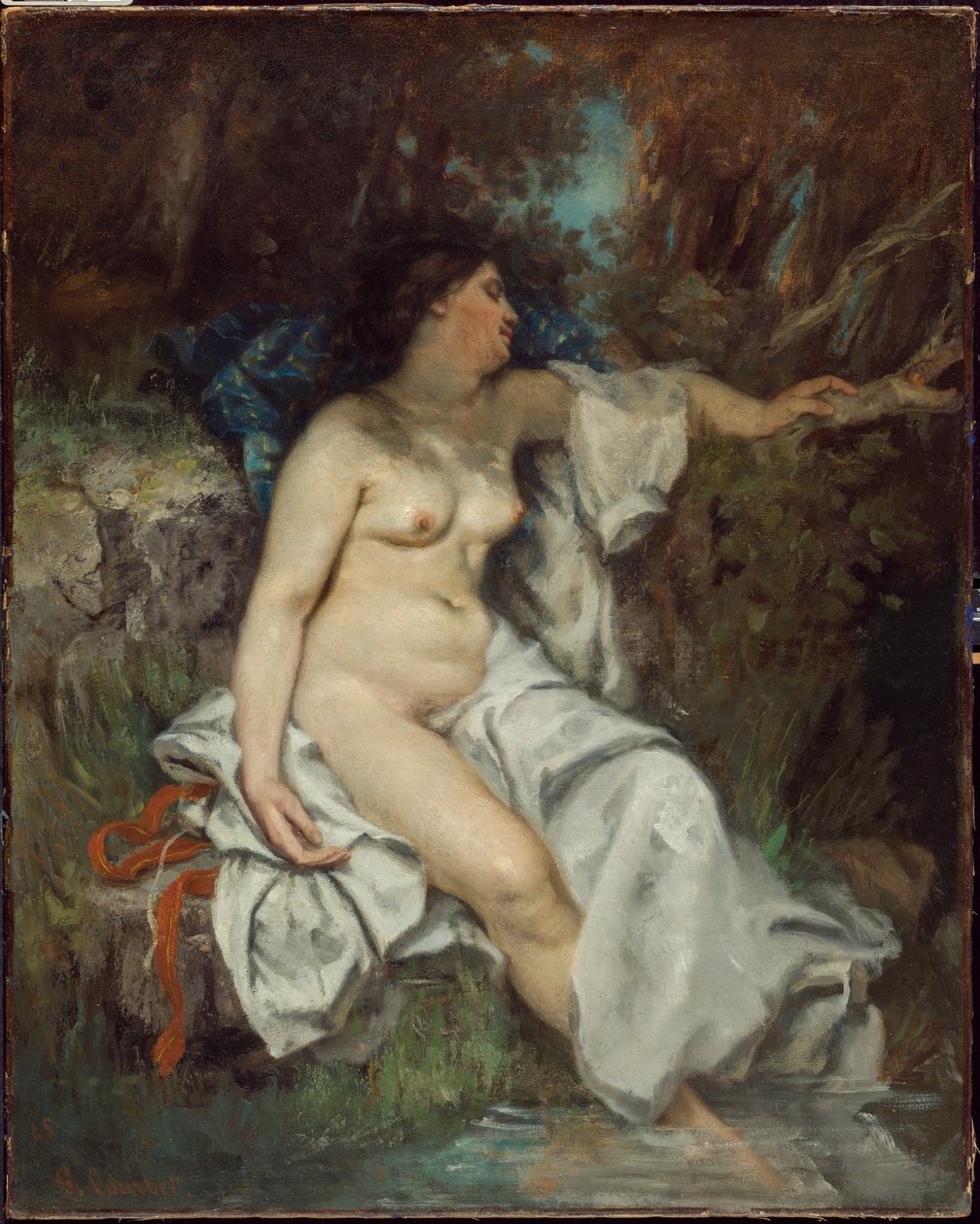 Badegæst sover ved en bæk af Gustave Courbet
