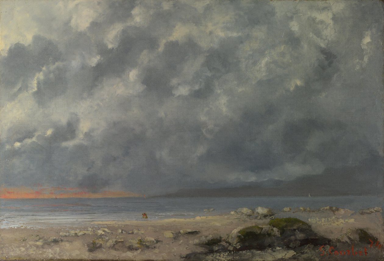 Strandscene af Gustave Courbet