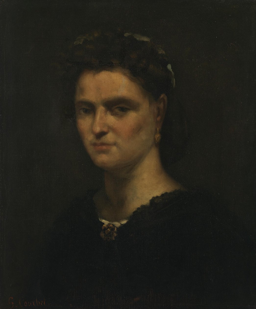 Portræt af en dame af Gustave Courbet