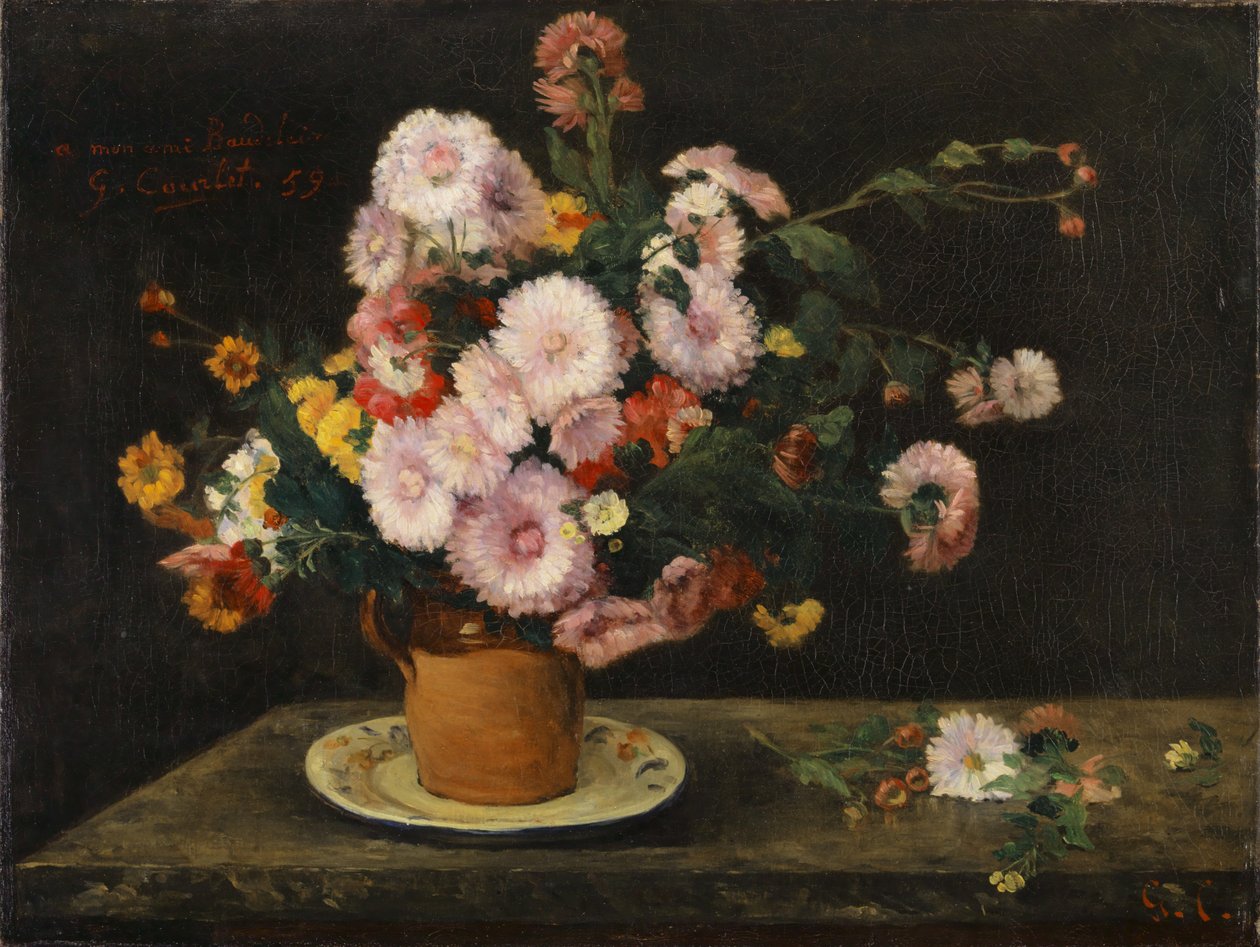 Asters buket, 1859 af Gustave Courbet