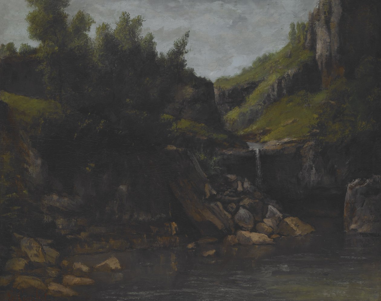 Cascade in a Rocky Landscape, ca. 1872-4 (olie på lærred) af Gustave Courbet