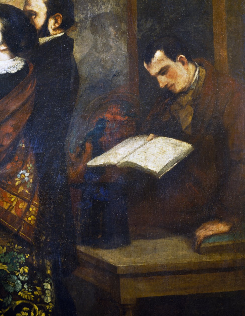 Charles Baudelaire, detalje fra Malerens atelier af Gustave Courbet