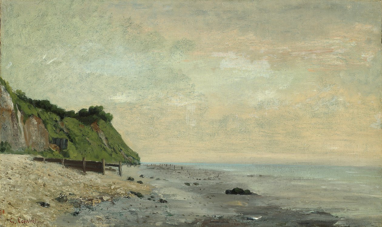 Cliffs on the Sea Coast: Small Beach, Sunrise af Gustave Courbet