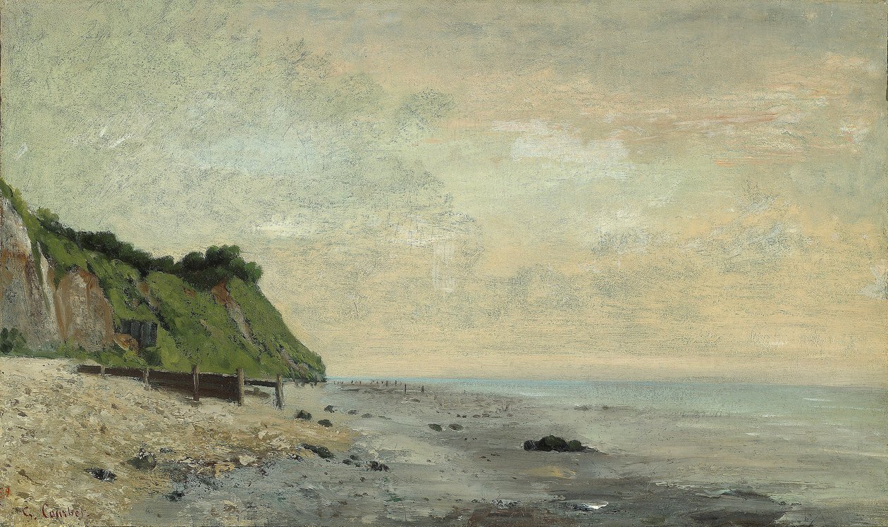 Cliffs on the Sea Coast: Small Beach, Sunrise af Gustave Courbet