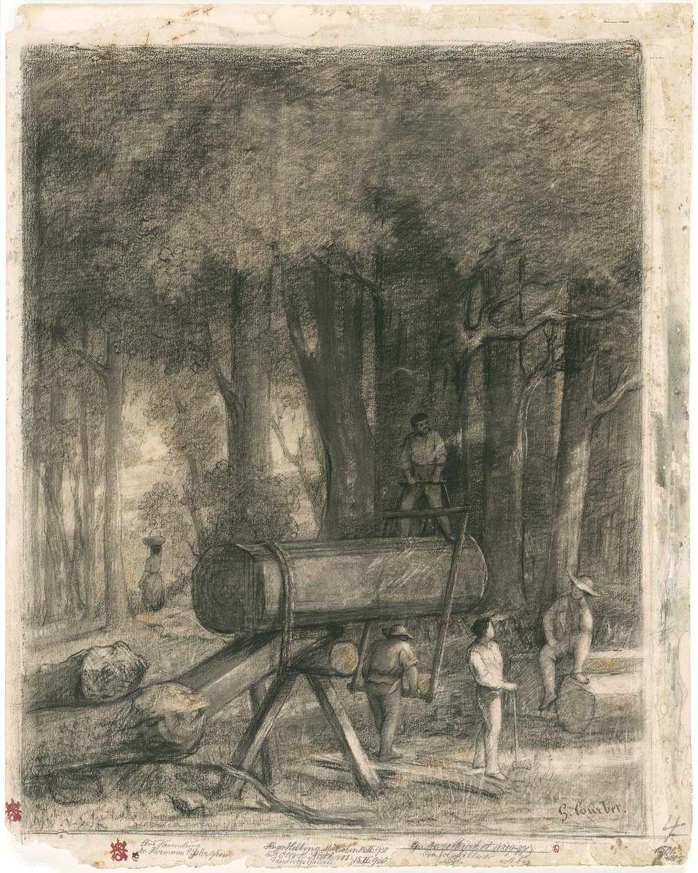 Courbet - Træskærerne, 1860 af Gustave Courbet