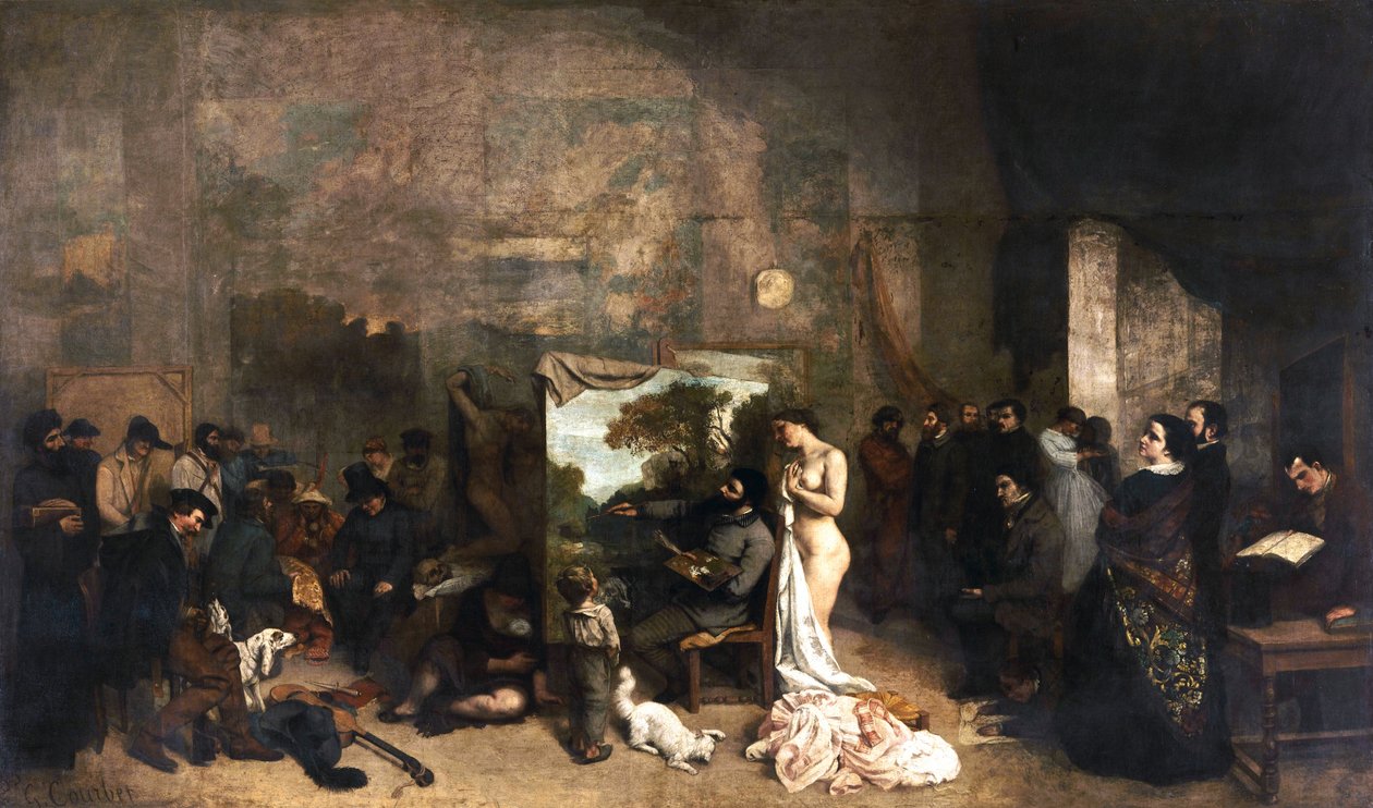 Kunstnerens atelier af Gustave Courbet