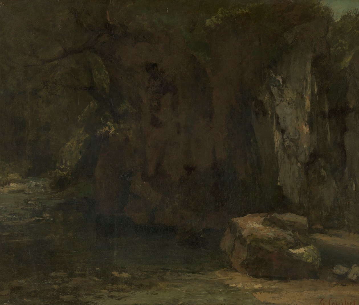 Klipperne ved La Loue af Gustave Courbet